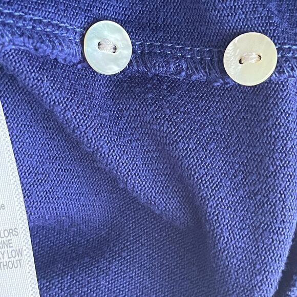 Eileen West Nightgown Short XS Prairie Cottage Ruffle‎ Crochet Ranch Navy Blue - Picture 6 of 7